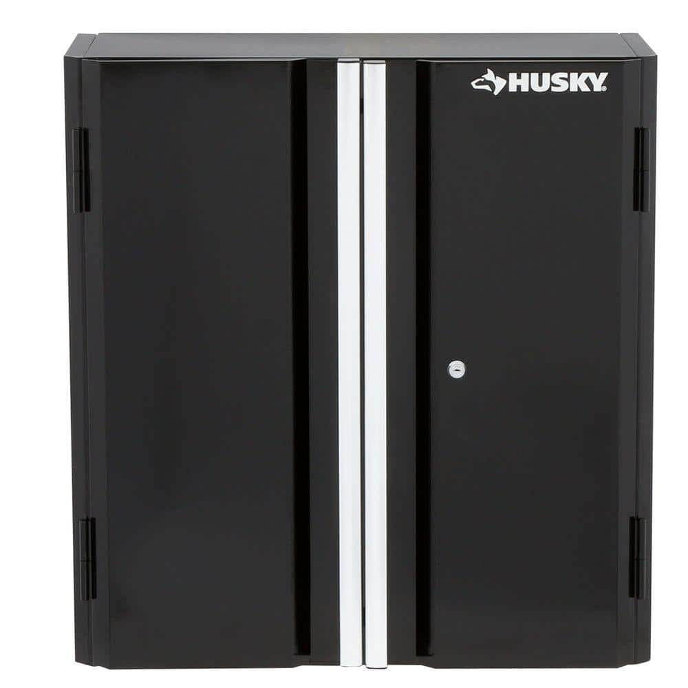 Ready-to-Assemble 24-Gauge Steel Wall Mounted Garage Cabinet in Black (28 in. W x 29.7 in. H x 12 in. D)