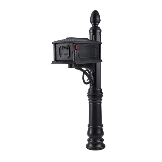 Architectural Mailboxes Stratford All-in-One  Medium  Plastic  Mailbox & Post Combo  Black  SC000B01