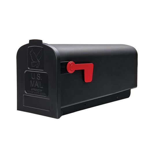 Architectural Mailboxes Parsons Medium  Plastic  Post Mount Mailbox  Black  PL10B0AM