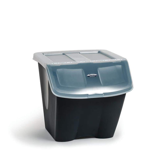Stackable Waste Recycle Bin  Front Load Lid  Dry Pet Food Storage  Pantry  Garage