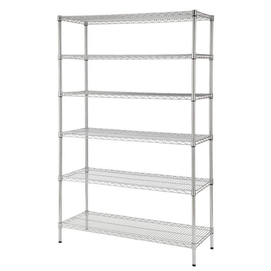 hdx 48 in. w x 72 in. h x 18 in. d decorative wire chrome finish commercial shelving unit