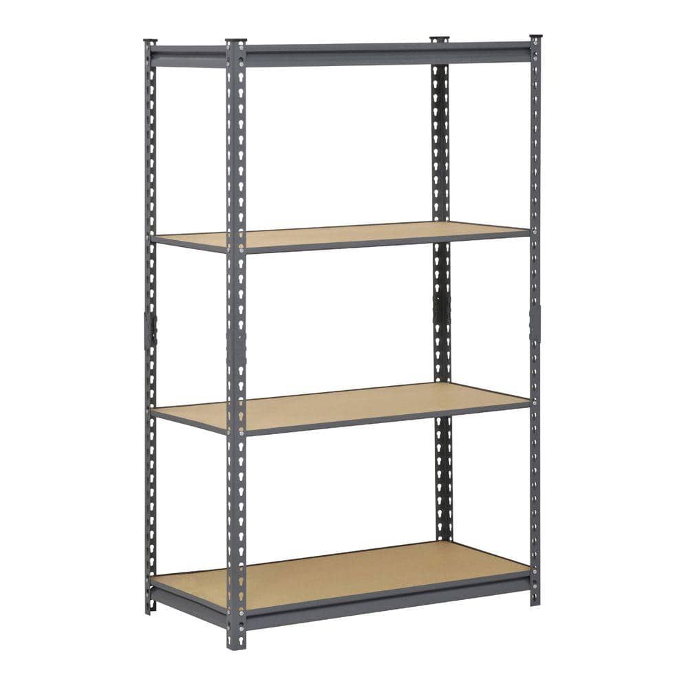 4- Tier Adjustable Heavy-Duty Steel Garage Storage Shelving Unit in Gray  (36 in. W x 60 in. H x 18 in. D)