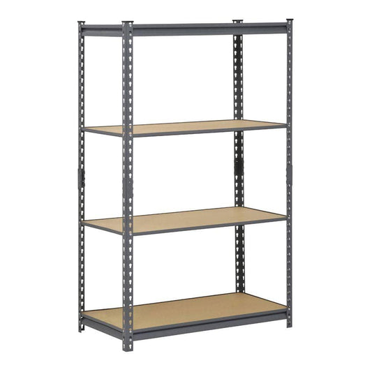 4- Tier Adjustable Heavy-Duty Steel Garage Storage Shelving Unit in Gray  (36 in. W x 60 in. H x 18 in. D)
