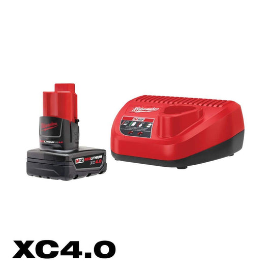 Milwaukee M12 12 V 4 Ah Lithium-Ion Battery and Charger Starter Kit