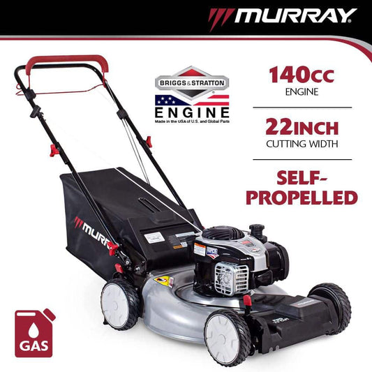 22 in. 140 cc Briggs & Stratton Walk Behind Gas Self-Propelled Lawn Mower with Front Wheel Drive and Bagger