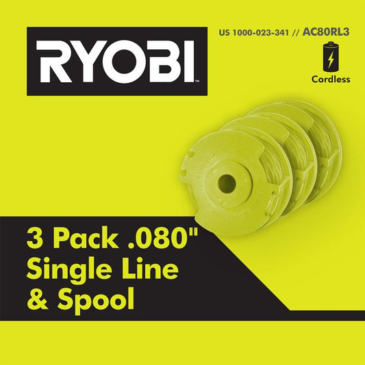 Ryobi Genuine 3 Pack of Auto Feed Line Spools # AC80RL3