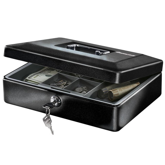 SentrySafe CB-12 Steel Cash Box Safe with Key  0.21 Cu. ft.